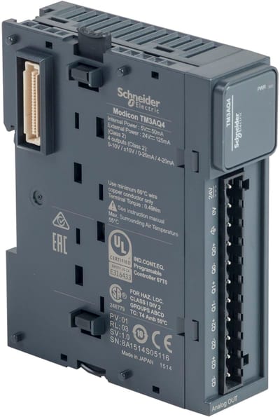 Schneider Electric TM3AQ4 Modicon TM3 4 Analog Outputs Screw 24VDC