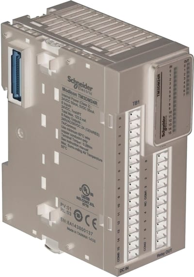 Schneider Electric Modicon TM3 - 24 IO (16 inputs, 8 relay outputs, screw) 24VDC TM3DM24R