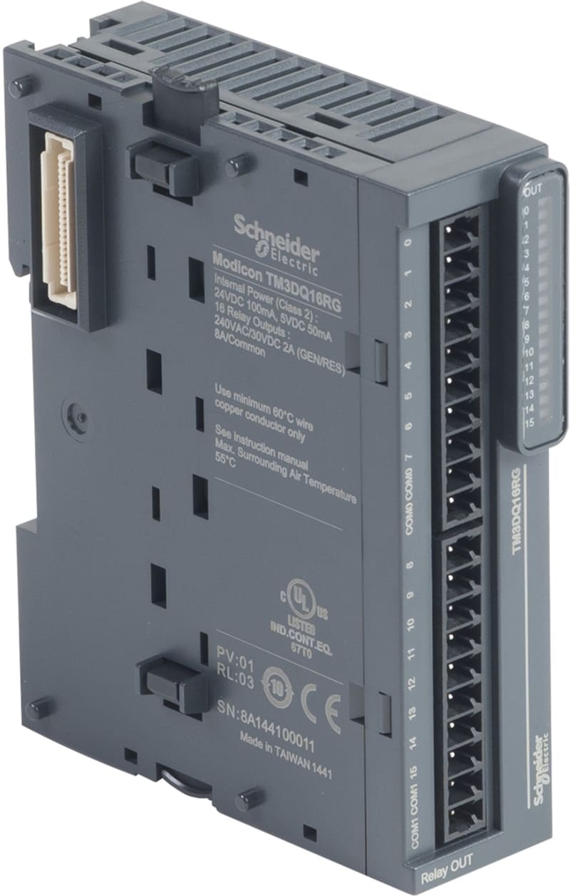 Schneider Electric Modicon TM3 - 16 relay outputs (spring) 24VDC TM3DQ16RG