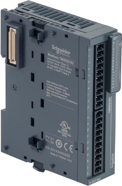 Schneider Electric Modicon TM3 - 16 outputs transistor NPN (screw) TM3DQ16U