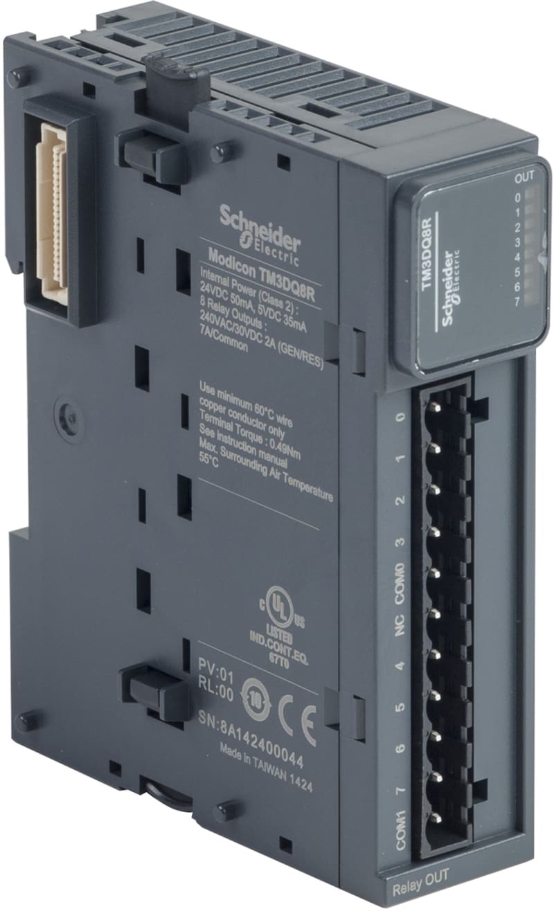 Schneider Electric Modicon TM3 - 8 relay outputs (screw) 24VDC TM3DQ8R