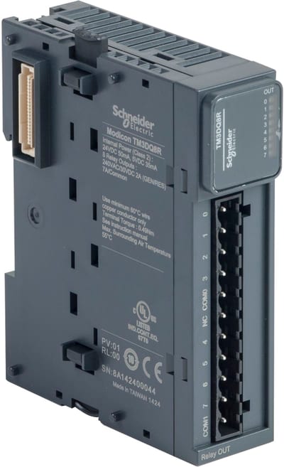 Schneider Electric Modicon TM3 - 8 relay outputs (screw) 24VDC TM3DQ8R