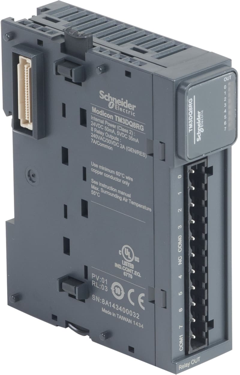 Schneider Electric Modicon TM3 - 8 relay outputs (spring) 24VDC TM3DQ8RG