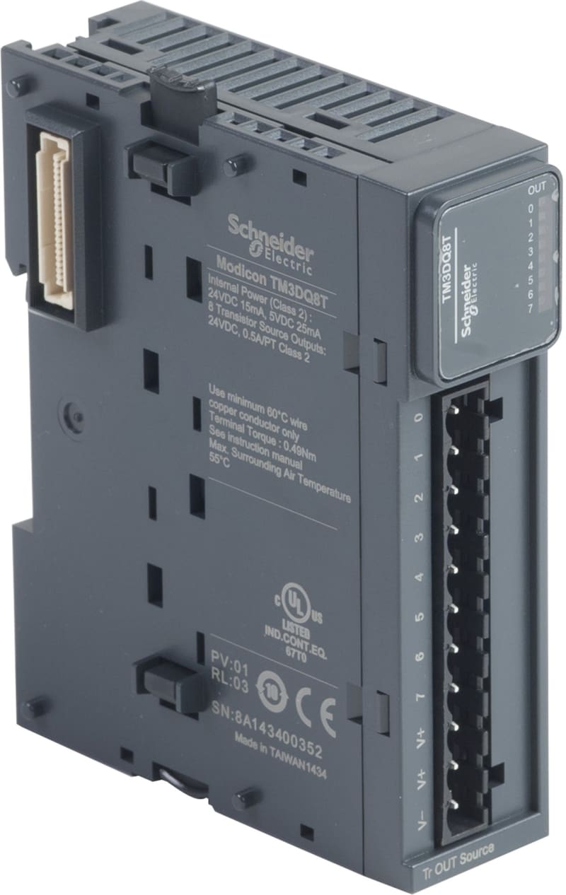 Schneider Electric Modicon TM3 - 8 outputs transistor PNP (screw) TM3DQ8T