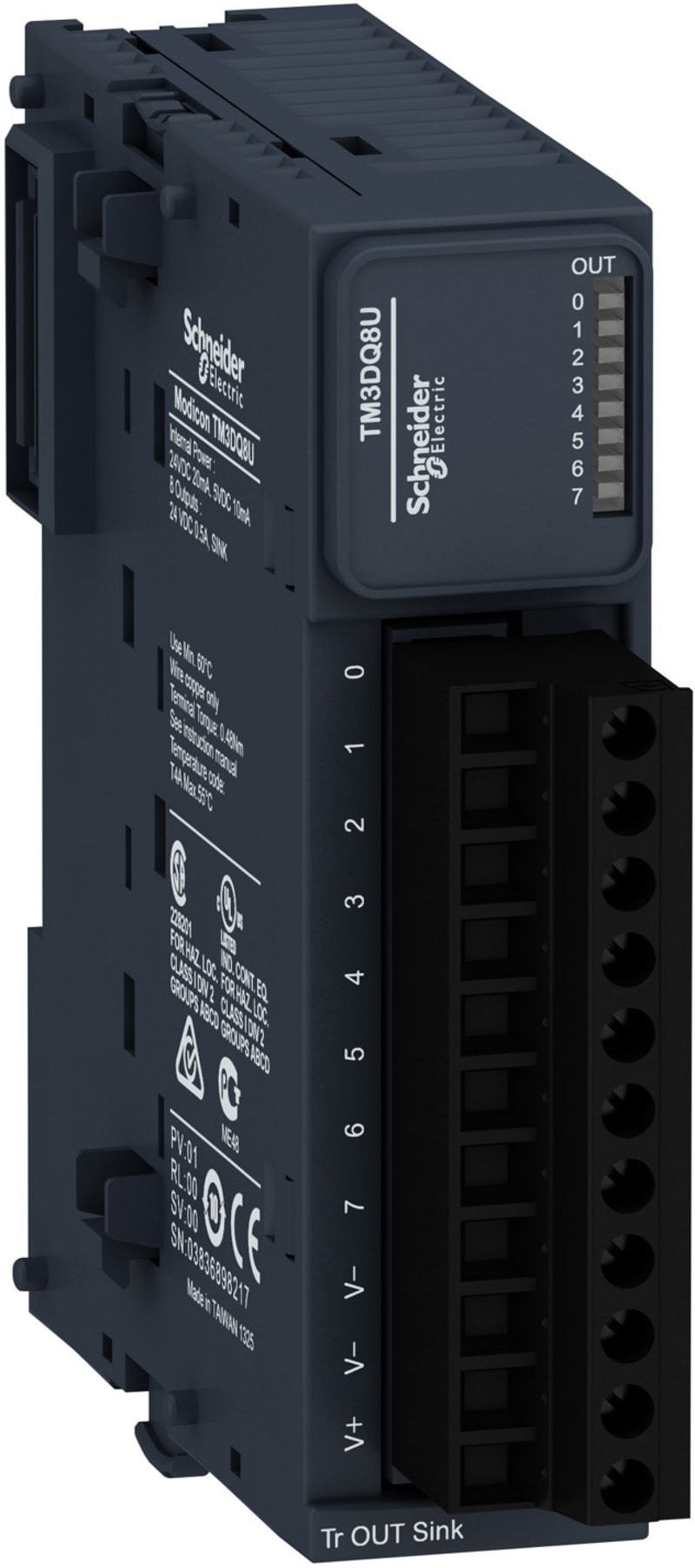 Schneider Electric Modicon TM3 - 8 outputs transistor NPN (screw) TM3DQ8U