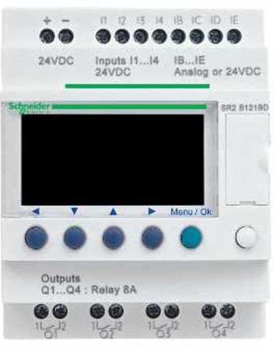 Schneider Electric compact smart relay Zelio Logic - 12 I O - 12 V DC - clock - display SR2B121JD