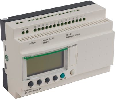 Schneider Electric compact smart relay Zelio Logic - 20 I O - 24 V DC - clock - display SR2B201BD