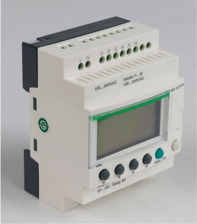 Schneider Electric compact smart relay Zelio Logic - 10 I O - 100..240 V AC - no clock - display SR2A101FU