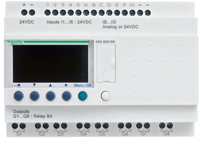 Schneider Electric compact smart relay Zelio Logic - 20 I O - 100..240 V AC - clock - display SR2B201FU