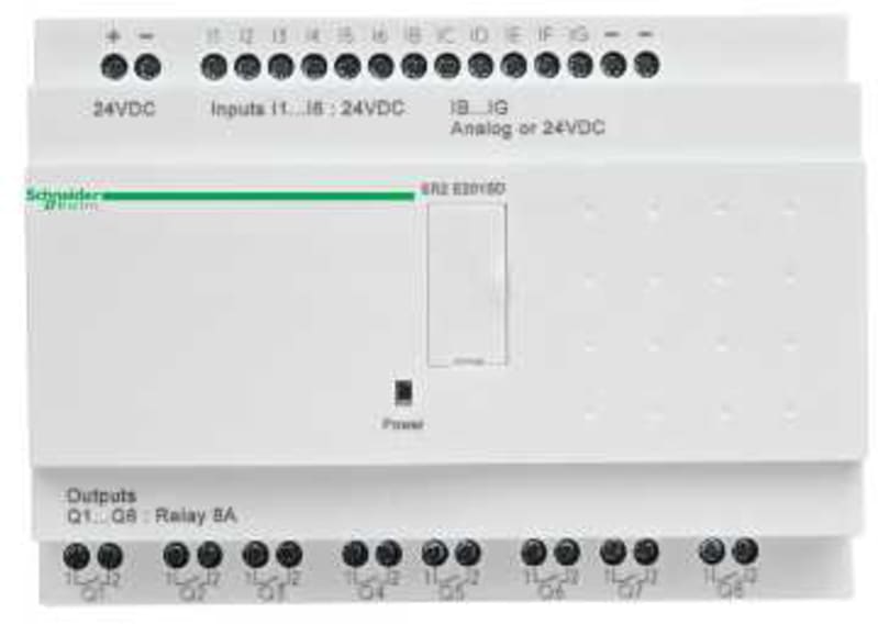 Schneider Electric compact smart relay Zelio Logic - 20 I O - 24 V DC - clock - no display SR2E201BD