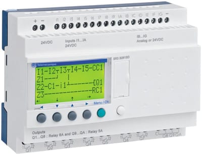 Schneider Electric modular smart relay Zelio Logic - 26 I O - 24 V DC - clock - display SR3B261BD