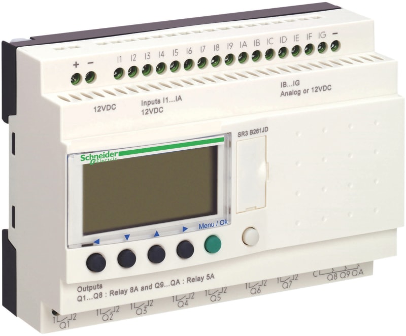 Schneider Electric modular smart relay Zelio Logic - 24 I O - 24 V AC - clock - display SR3B261B