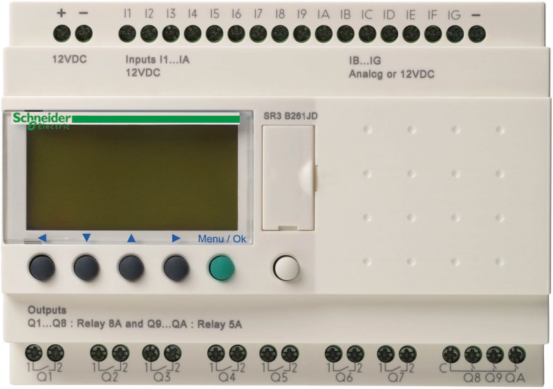 Schneider Electric modular smart relay Zelio Logic - 26 I O - 12V DC - clock - display SR3B261JD