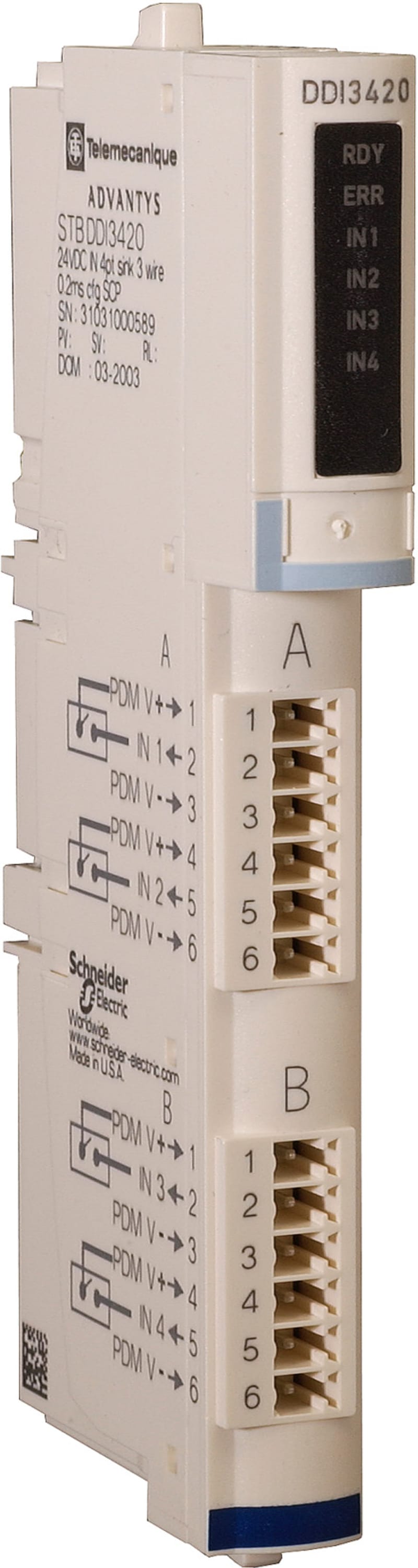 Schneider Electric standard digital input kit STB - 24 V DC - 4 I STBDDI3420K
