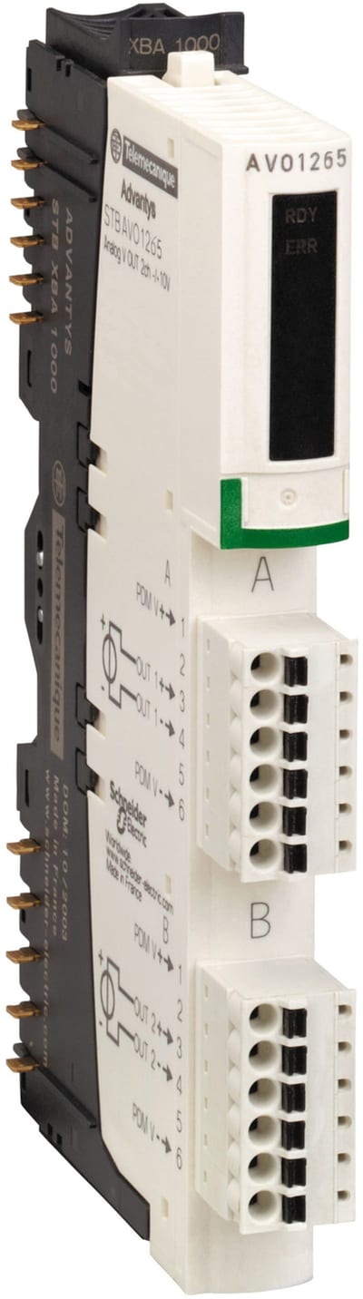 Schneider Electric basic analog output kit STB - +/- 10 V - 2 O - 9 bits + sign STBAVO1265K