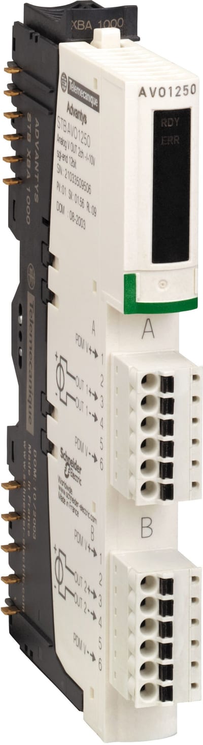 Schneider Electric standard analog output kit STB - +/- 10 V - 2 O - 12 bits STBAVO1250K