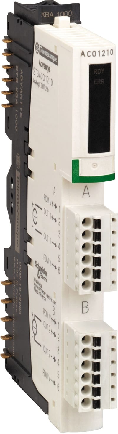 Schneider Electric standard analog output kit STB - 0..20 mA - 2 O - 12 bits STBACO1210K