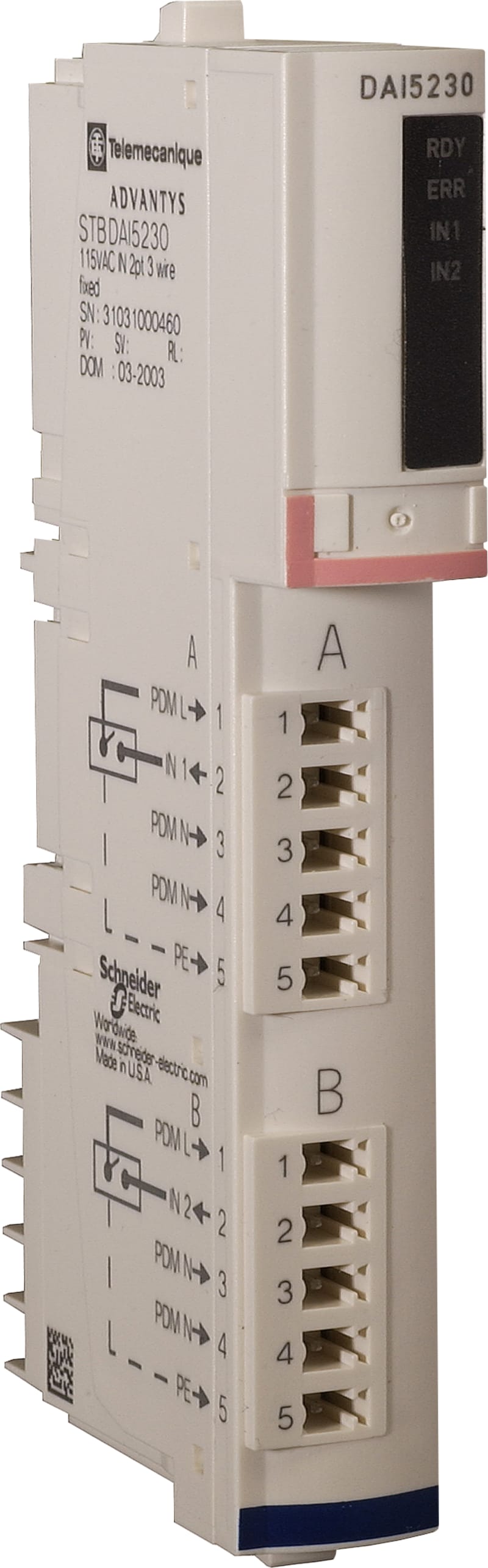 Schneider Electric standard digital input kit - Modicon STB - 115 V AC - 2 I STBDAI5230K