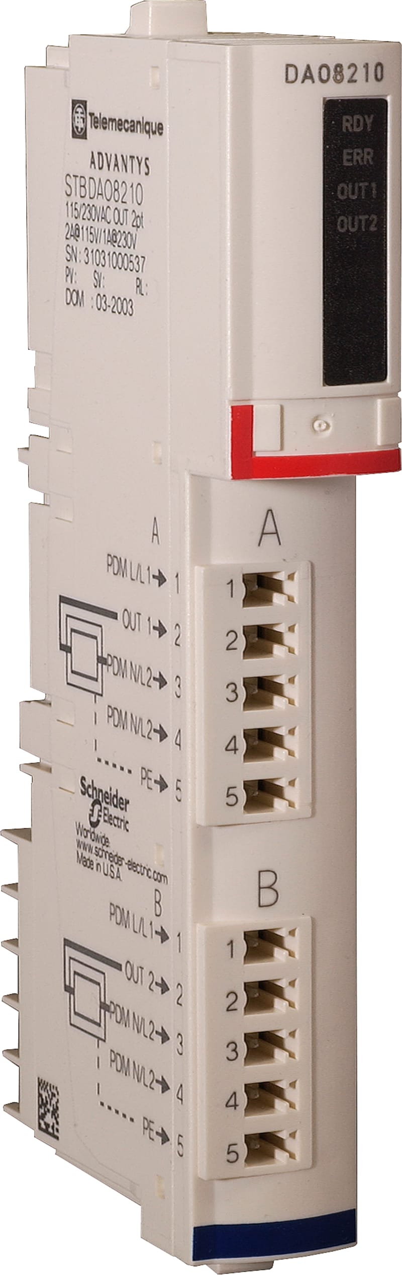 Schneider Electric standard digital output kit - Modicon STB - 115..230 V AC - 2 O STBDAO8210K