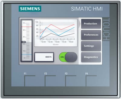 Siemens SIMATIC HMI, KTP400 Basic, Basic Panel, Key/touch operation, 4" TFT display, 65536 colors, PROFINET interface