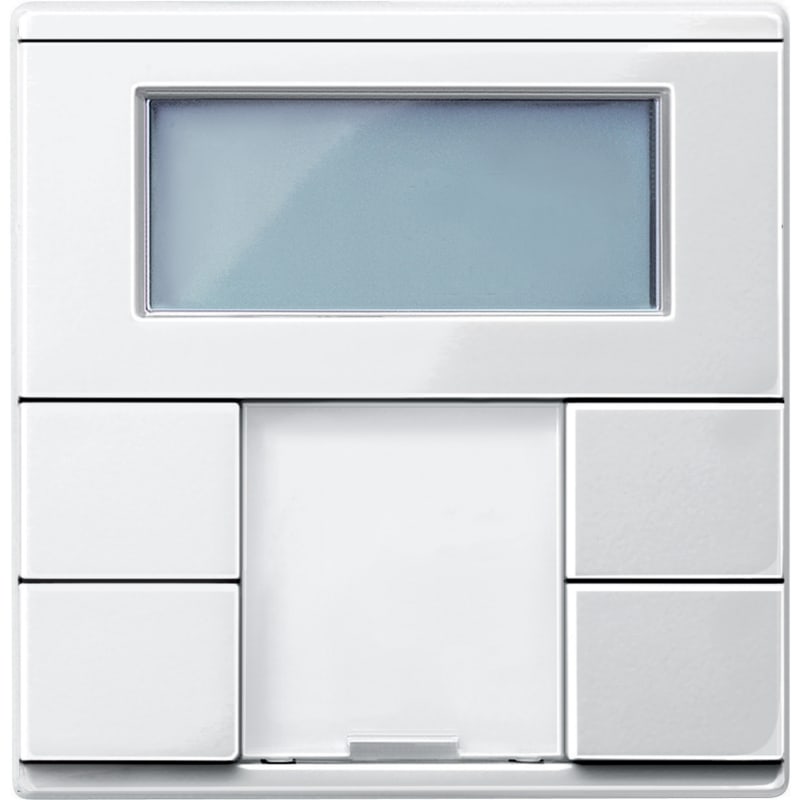 Schneider Electric Thermostat with display, KNX, room, polar white, glossy, System M, Supply KNX 9 mA MTN6212-0319