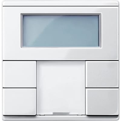 Schneider Electric Thermostat with display, KNX, room, polar white, glossy, System M, Supply KNX 9 mA MTN6212-0319