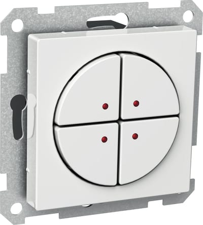 Schneider Electric Exxact Low-Voltage 4-Gang Push Button with LED