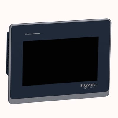 Schneider Electric Touch panel screen, Harmony ST6 & STW6, 7"W display, 2ETHERNET, USB host&device, 24 VDC HMISTW6400