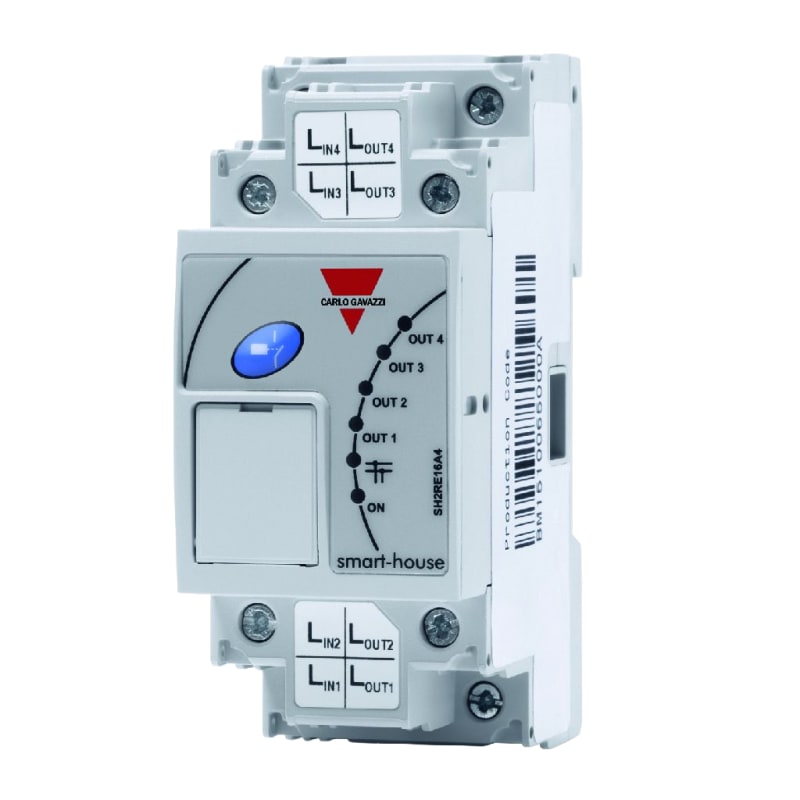 Carlo Gavazzi SH2RE16A4 SMH Dupline Relay Output Module, 4x16A, Bus-Powered