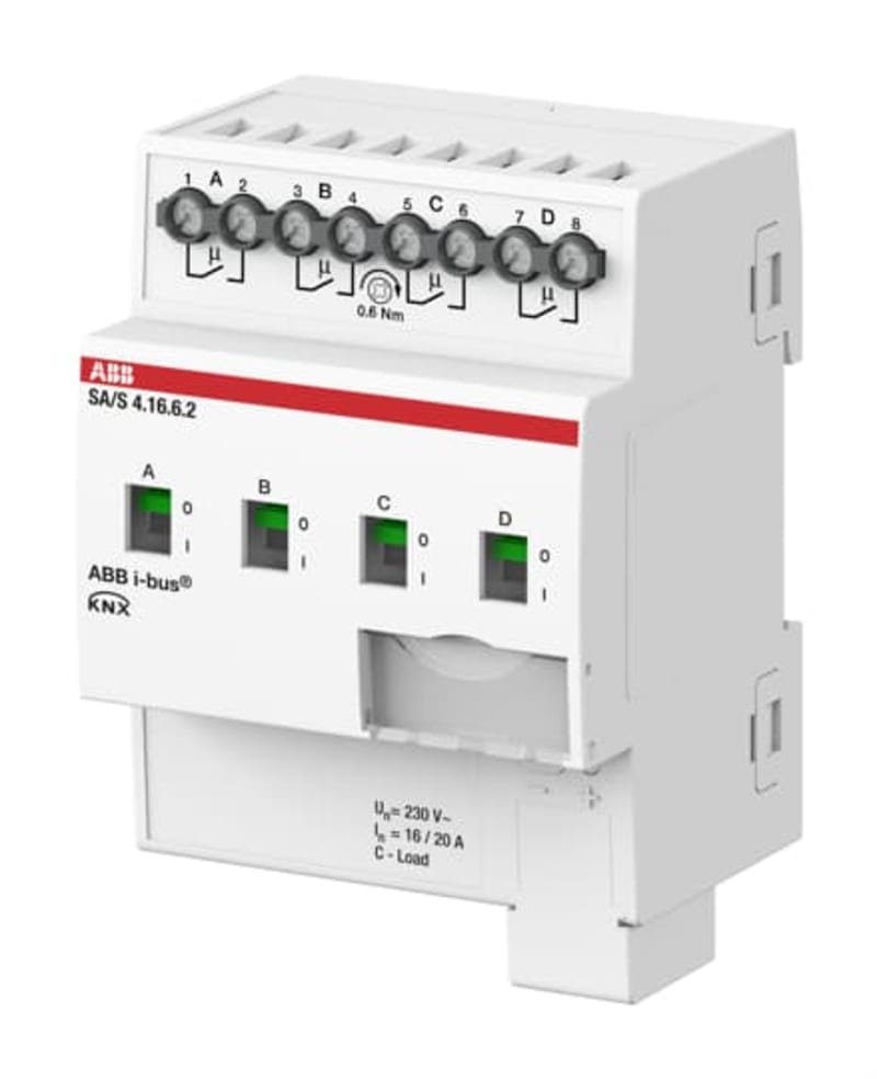 ABB SA/S 4.16.6.2 KNX Switch Actuator, 4-Channel 16 A with Current Detection and Energy Function