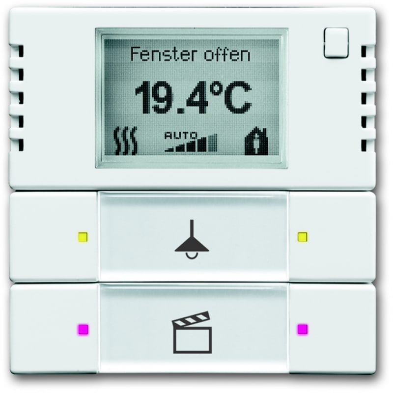 ABB 6128/28-84-500 Room Thermostat with 2/4-Way Switch, KNX Fan-Coil Controller
