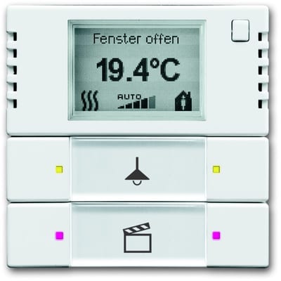 ABB 6128/28-84-500 Room Thermostat with 2/4-Way Switch, KNX Fan-Coil Controller