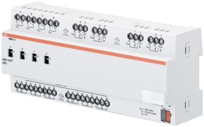 ABB Device to control of apartment ranges, typically in hotels and small apartments. 12 inputs, 4 outputs and 4 shutter outputs or 8 outputs. 2CDG110165R0011