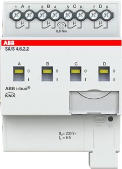 ABB SA/S4.6.2.2 KNX Switch Actuator, 6 A, 4-Channel, AX Load