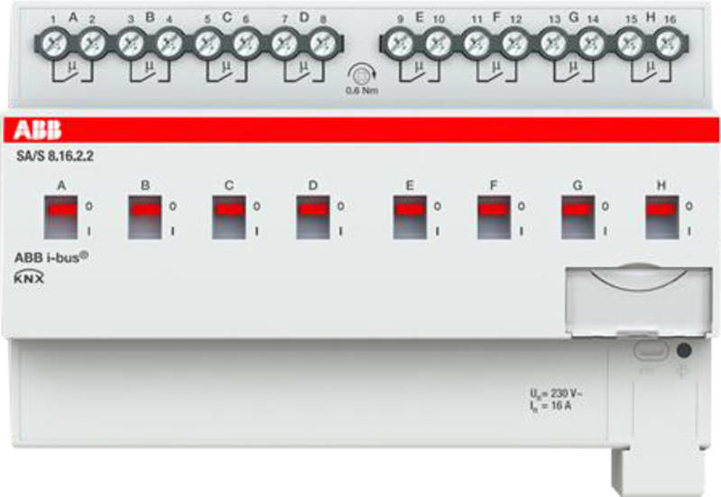 ABB KNX Switch Actuator 8-Channel, 16 A AC1, DIN Rail (SA/S8.16.2.2)
