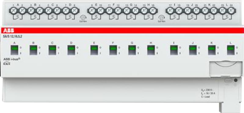 ABB SA/S12.16.5.2 KNX Switch Actuator, 16 A, 12-Channel, AC3 Load