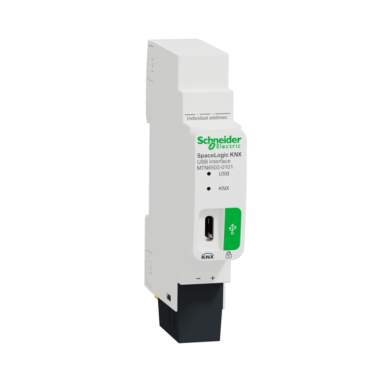 Schneider Electric USB Interface, SpaceLogic KNX, USB type C, DIN rail, white MTN6502-0101