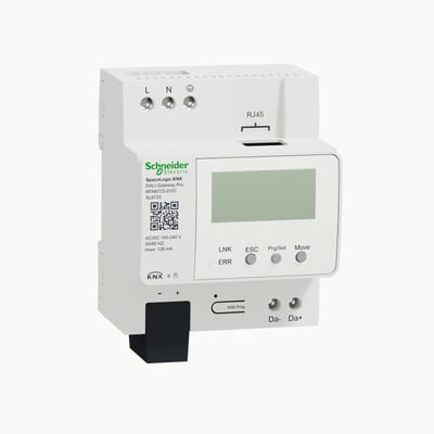 Schneider Electric Gateway, SpaceLogic KNX, DALI, Pro 1CH/16(64)/64, white, Supply KNX 5 mA MTN6725-0101