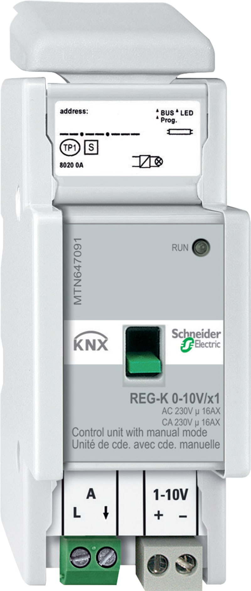 Schneider Electric MTN647091 Control unit 0-10 V REG-K/1-GANG with manual mode, light grey
