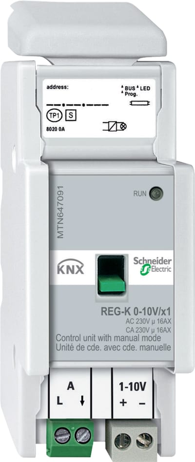 Schneider Electric MTN647091 Control unit 0-10 V REG-K/1-GANG with manual mode, light grey