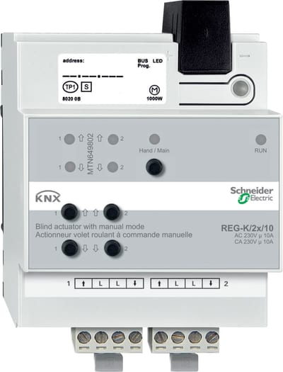 Schneider Electric Blind actuator REG-K/2X/10 with manual mode, light grey MTN649802