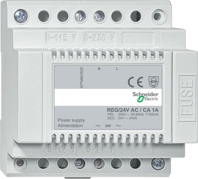 Schneider Electric Power supply, SpaceLogic KNX, REG/24V AC/1A, light grey MTN663529