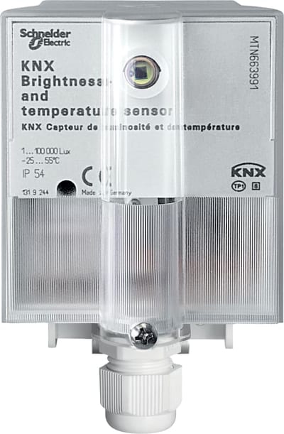 Schneider Electric KNX brightness and temperature sensor, light grey MTN663991
