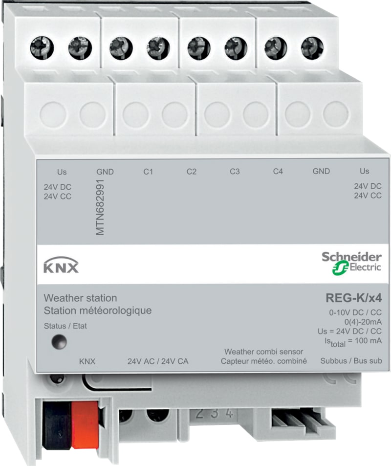 Schneider Electric KNX Weather Station REG-K/4-Gang Light Grey (MTN682991)