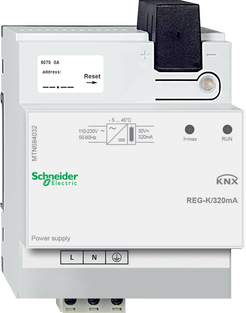 Schneider Electric Power supply, SpaceLogic KNX, 320 mA, light grey MTN684032