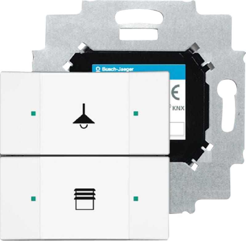 ABB 6126/01-84-500 2-Way KNX Switch, White with Bus Terminal