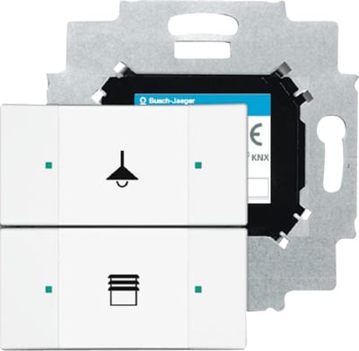 ABB 6126/01-84-500 2-Way KNX Switch, White with Bus Terminal