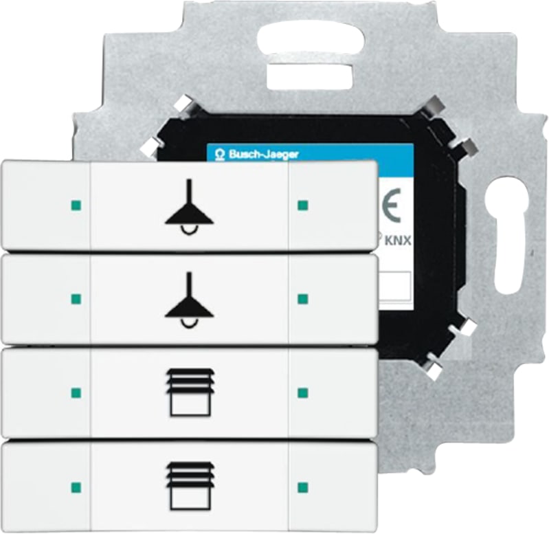ABB 6127/01-84-500 4-Way KNX Switch, White with Bus Terminal