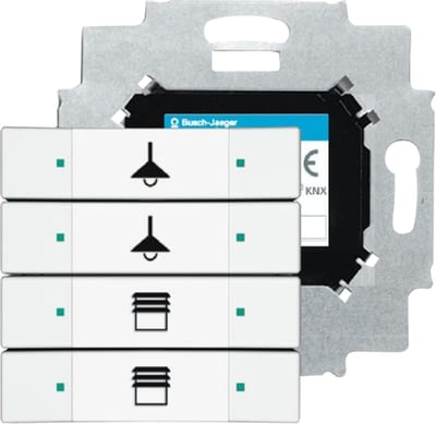 ABB 6127/01-84-500 4-Way KNX Switch, White with Bus Terminal