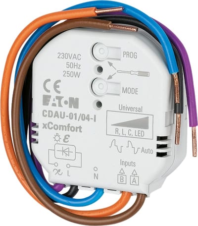 Eaton CDAU-01/04-I Universal Dimmer Actuator 250 W, with 2x 230 V AC Binary Input